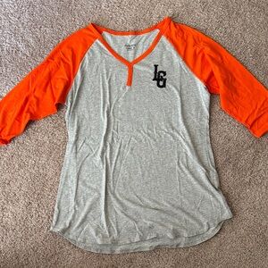 Augusta Sportswear Women's Raglan Tee - Gray and Orange